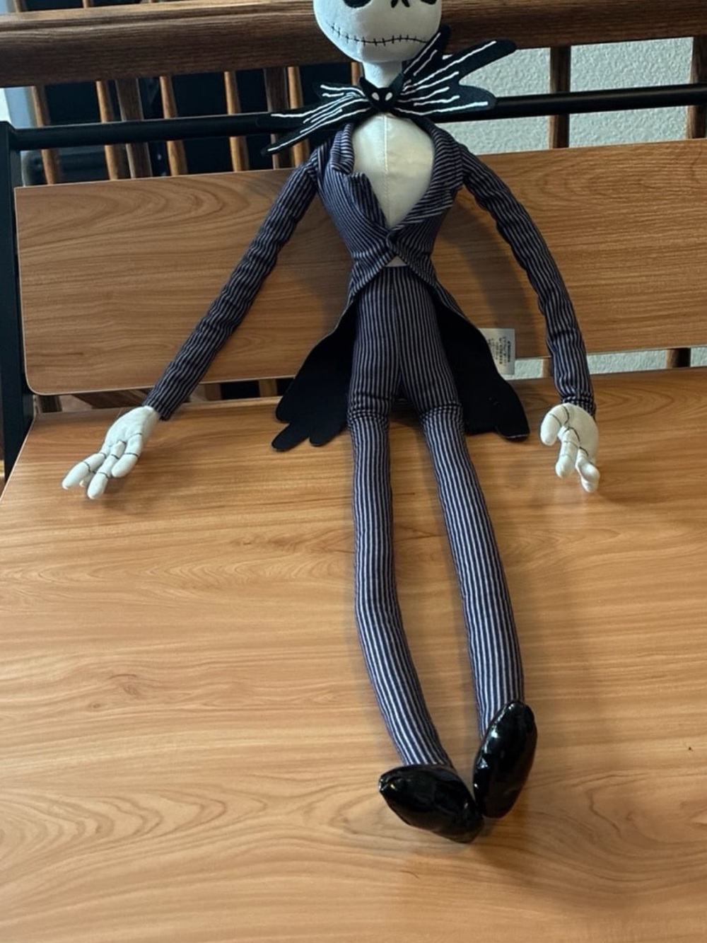 Disney Jack Skellington Plush Doll in Black and White Striped Suit